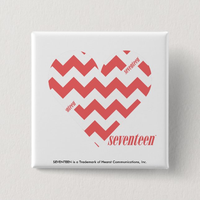 ZigZag Pink 3 2 Inch Square Button (Front)