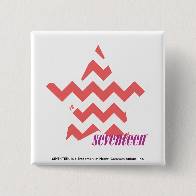 ZigZag Pink 4 2 Inch Square Button (Front)