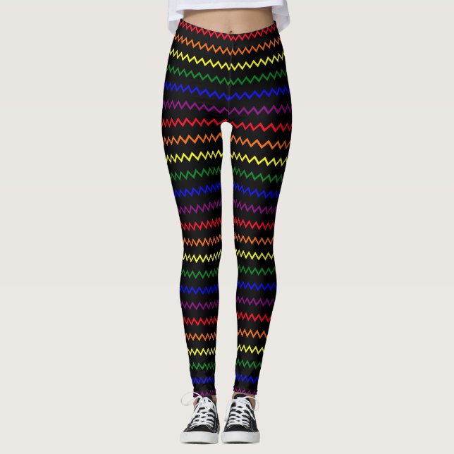 Zigzag Pride Colours Leggings (Front)