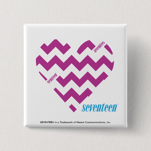 ZigZag Purple 2 2 Inch Square Button (Front)