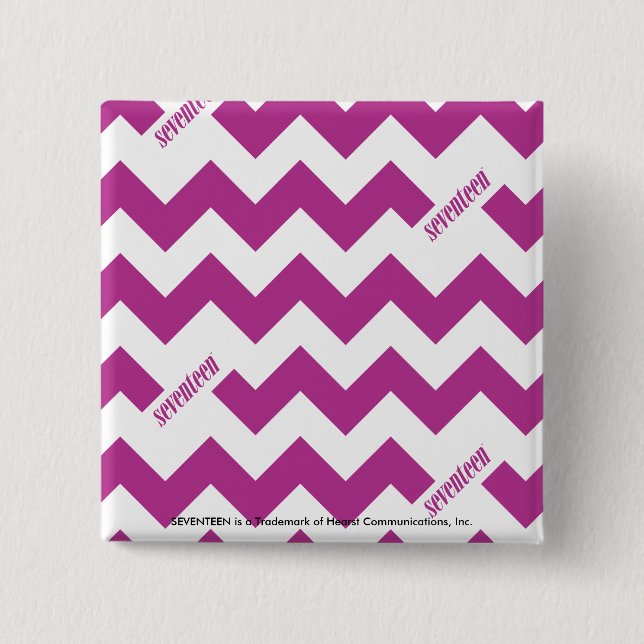 ZigZag Purple 2 Inch Square Button (Front)