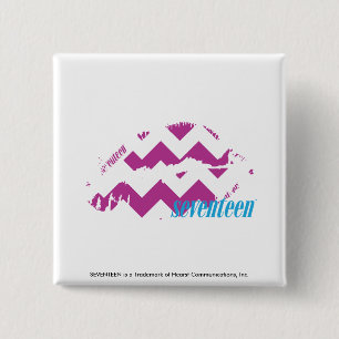 ZigZag Purple 2 Inch Square Button