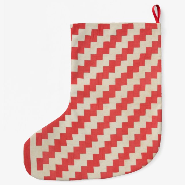 Zigzag Quilt Large Christmas Stocking (Back)