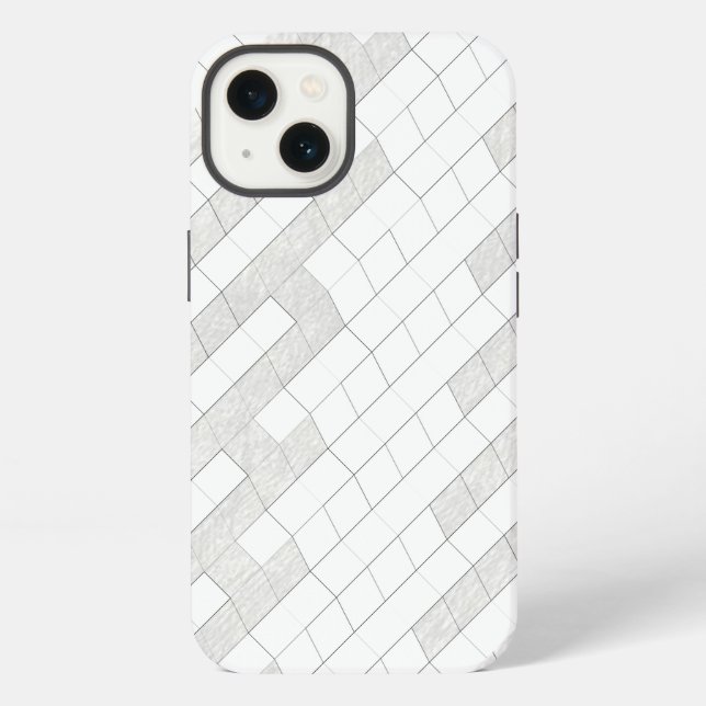 zigzag squares in grey iPhone case (Back)