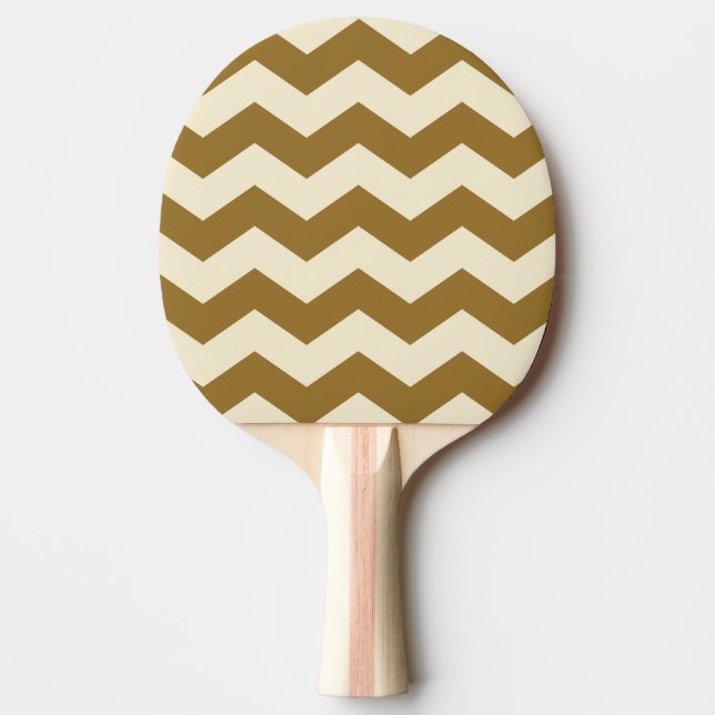 Zigzag Stripe Warm Desert Colour Ping Pong Paddle (Front)