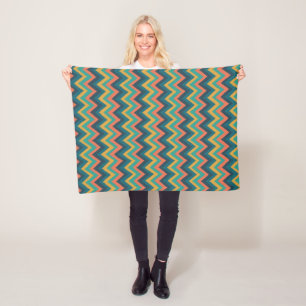 Zigzag Stripes In Watercolor  Fleece Blanket