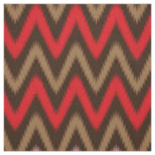 Zigzag Textile Red Pink Floral Fabric Print