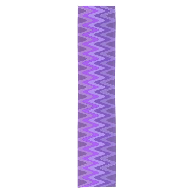 ZIGZAG Waves violet + your ideas Short Table Runner (Front)