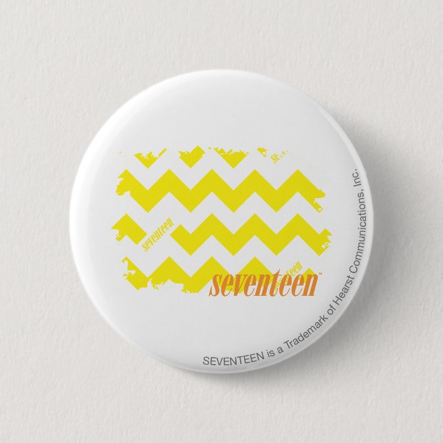 ZigZag Yellow 2 Inch Round Button (Front)