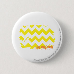 ZigZag Yellow 2 Inch Round Button
