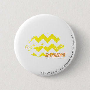 ZigZag Yellow 2 Inch Round Button