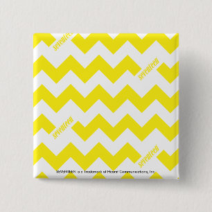 ZigZag Yellow 2 Inch Square Button