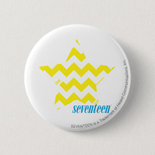 ZigZag Yellow 3 2 Inch Round Button