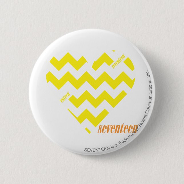 ZigZag Yellow 4 2 Inch Round Button (Front)