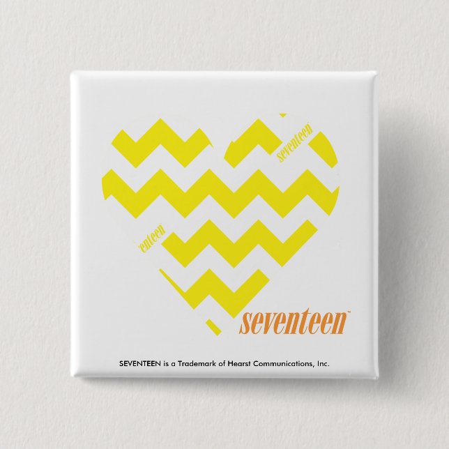 ZigZag Yellow 4 2 Inch Square Button (Front)