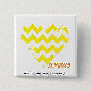 ZigZag Yellow 4 2 Inch Square Button
