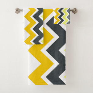 ZIGZAG - YELLOW AND GREY BATH TOWEL SET