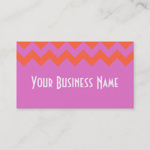 Zigzags Magenta and Orange Chevrons Business Card