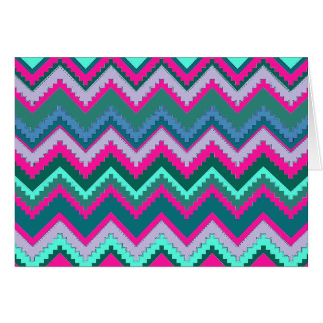 Zigzags tribaux roses bleus turquoises de Chevron (Devant Horizontal)