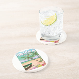 Zihuatanejo Mexican beach vacation poster Coaster