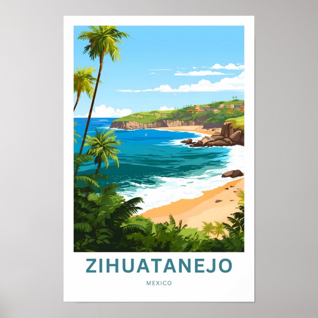 Zihuatanejo Mexico Travel Print (Front)