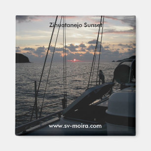 Zihuatanejo Sunset from Moira in anchorage Magnet