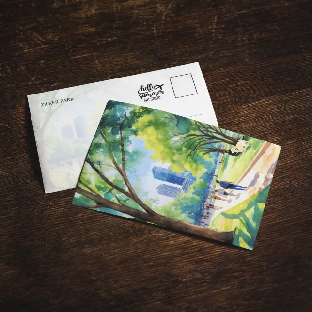 Zilker Park Austin Texas Watercolor Postcard (Creator Uploaded)