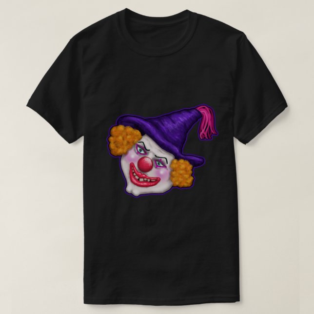 Zilko the Creepy Faced Clown | Cherie's Art T-Shirt (Design Front)