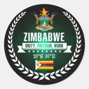 Zimbabwe Classic Round Sticker