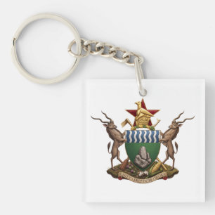 Zimbabwe coat arms country flag symbol emblem keychain