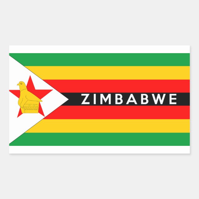 zimbabwe country flag symbol name text sticker (Front)