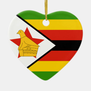 Zimbabwe Drapeau Ornement cardiaque