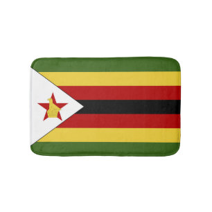Zimbabwe flag bath mat