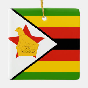 Zimbabwe Flag Ceramic Ornament
