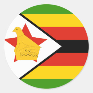Zimbabwe Flag Classic Round Sticker