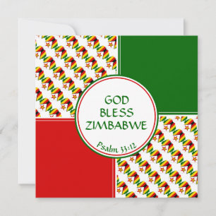ZIMBABWE FLAG Custom Birthday Greeting Holiday Card