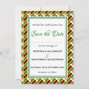 ZIMBABWE FLAG Customized Scripture Stylish Save The Date