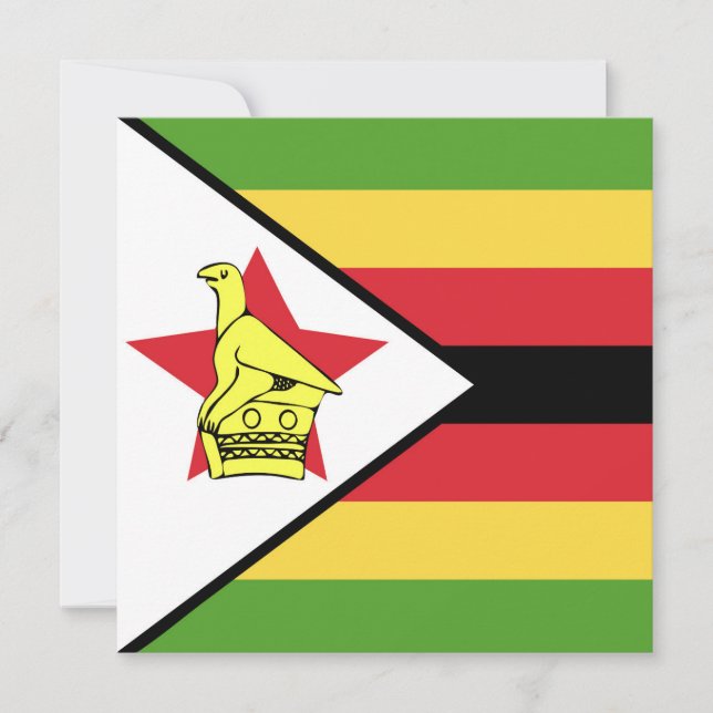 Zimbabwe Flag Emblem Invitation (Front)