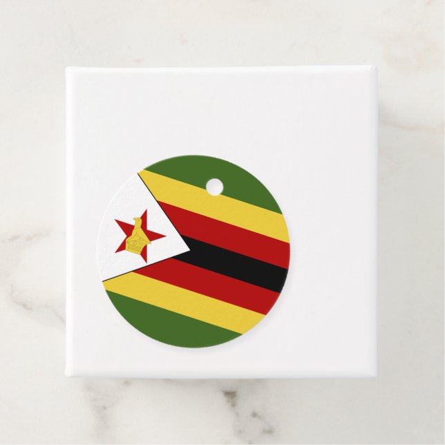 Zimbabwe flag favour tags (In Situ)