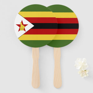 Zimbabwe flag hand fan