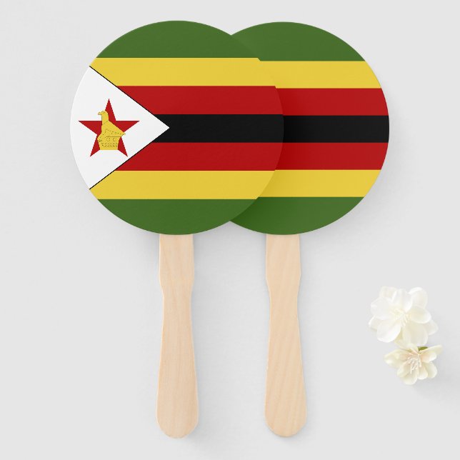 Zimbabwe flag hand fan (Front and Back)