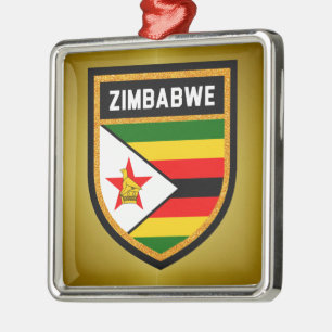 Zimbabwe Flag Metal Ornament