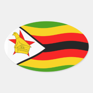 Zimbabwe Flag Oval Sticker