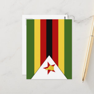 Zimbabwe flag postcard