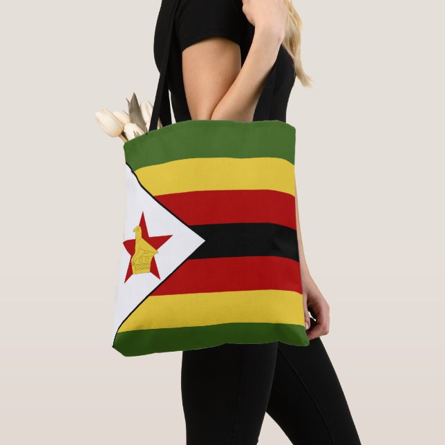 Zimbabwe flag tote bag (Close Up)