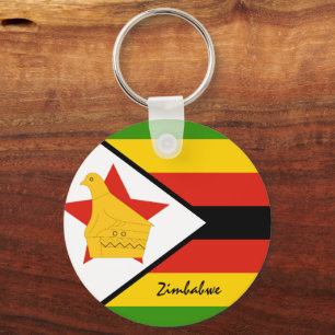 Zimbabwe Flag & Zimbabwe holiday, patriots /sports Keychain