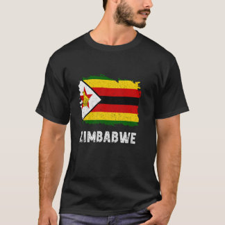 Zimbabwe Flag Zimbabwean Roots Vintage Zimbabwean  T-Shirt