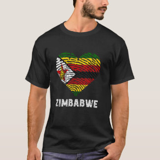 Zimbabwe Heart Vintage Zimbabwean Roots Zimbabwean T-Shirt