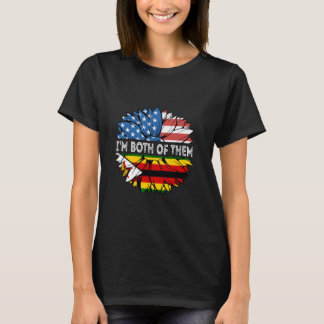 Zimbabwe I'm Both Of Them USA Sunflower Zimbabwean T-Shirt