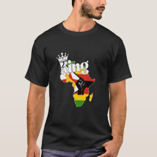 Zimbabwe King With Zimbabwean Flag In Africa Map F T-Shirt